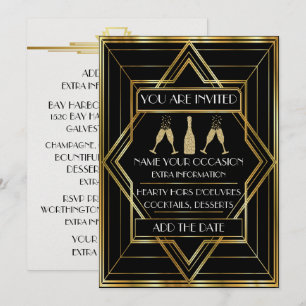 Deco Champagne Celebration Invitation