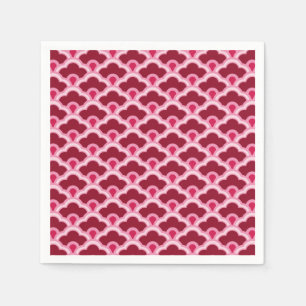 Deco Chinese Scallops, Burgundy Wine and Pink Napkin