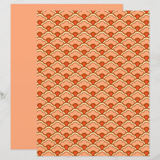 Deco Chinese Scallops, Peach, Rust and Cream