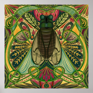 Deco Cicada Poster