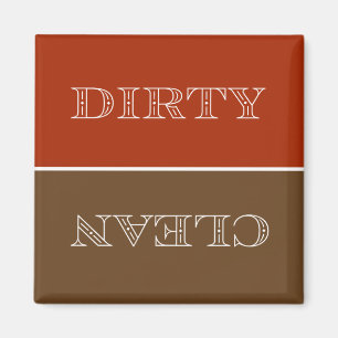 Deco Clean/Dirty Dishwasher Magnet (Orange/brown)