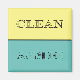 Deco Clean/Dirty Dishwasher Magnet (Yellow/Teal)