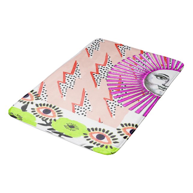 Deco Cubist Geometric Futuristic Bath Mat (Angled)