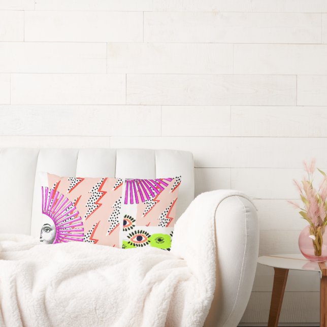 Deco Cubist Geometric Futuristic Lumbar Pillow (Couch)