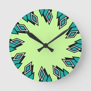 Deco Diamonds Round Clock
