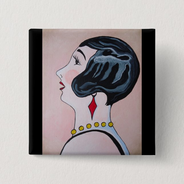 Deco Diva 2 Inch Square Button (Front)