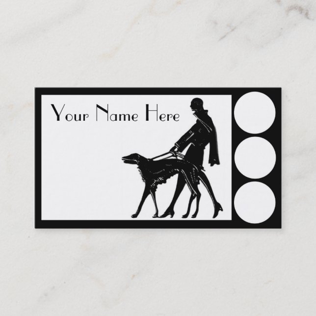 Deco Dog Walker Business Card (Front)