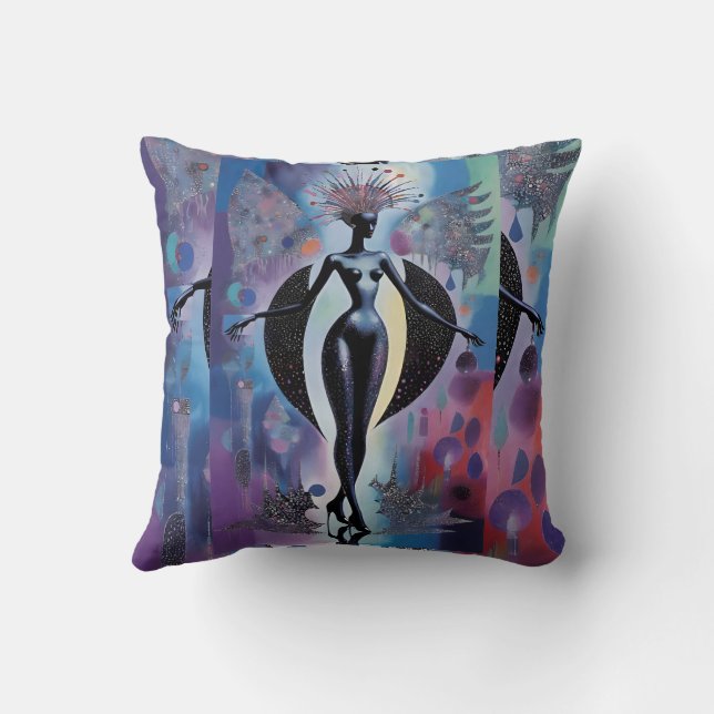 Deco Dreaming - Ken Gauge Art Throw Pillow (Back)