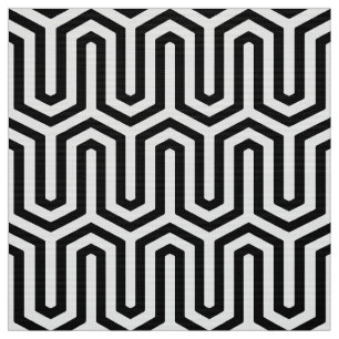 Deco Egyptian motif - black and white Fabric