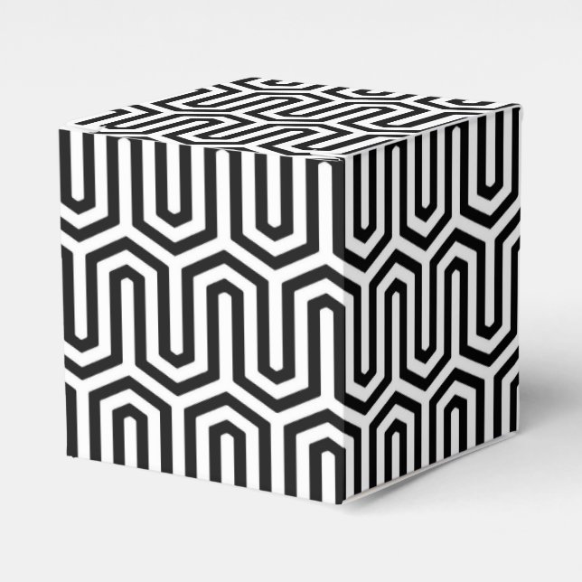 Deco Egyptian motif - black and white Favor Box (Front Side)
