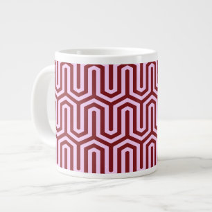 Deco Egyptian motif - burgundy and pink Large Coffee Mug
