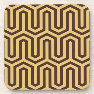 Deco Egyptian motif - caramel and chocolate Coaster