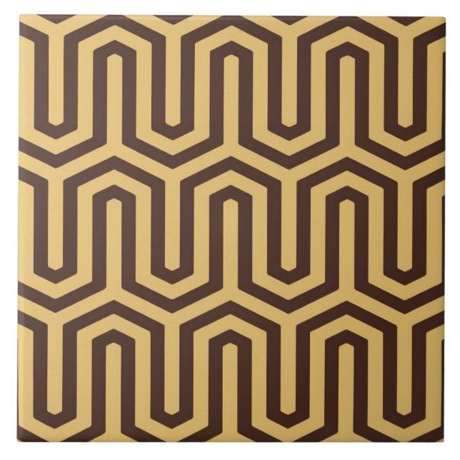 Deco Egyptian motif - caramel and chocolate Tile (Front)