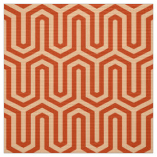 Deco Egyptian motif - coral orange Fabric