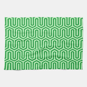 Deco Egyptian motif - jade green Kitchen Towel