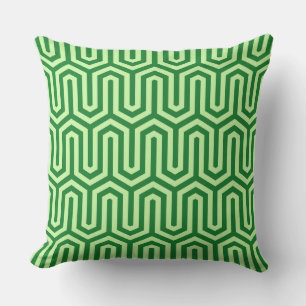 Deco Egyptian motif - jade green Throw Pillow