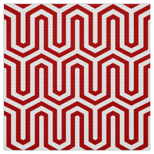 Deco Egyptian motif - red and white Fabric