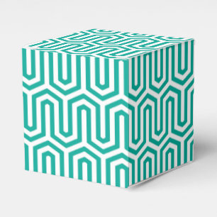 Deco Egyptian motif - turquoise and white Favor Box