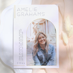 Deco Elegant Gold Arch Graduation Announcement
