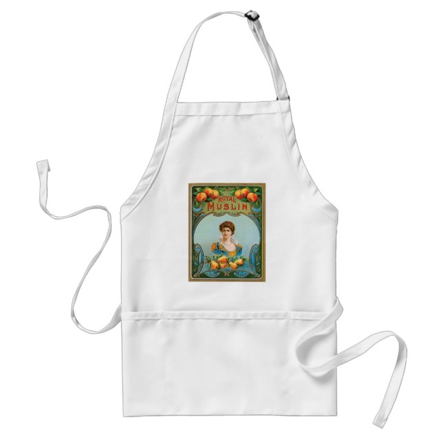 Deco Fabric Label Art Royal Muslin Apron (Front)