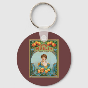 Deco Fabric Label Art Royal Muslin Keychain