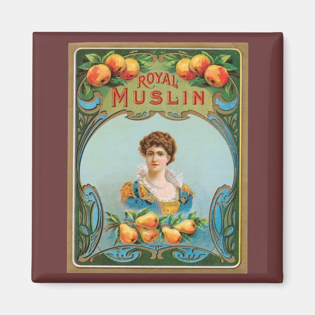 Deco Fabric Label Art Royal Muslin Magnet (Front)