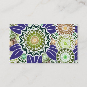 Deco Fandango in Olive and Grape Business Card