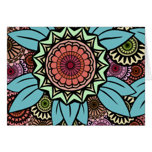 Deco Fandango in Turquoise and Orange
