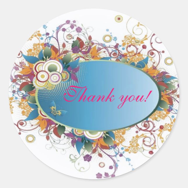 Deco floral Round Sticker (Front)