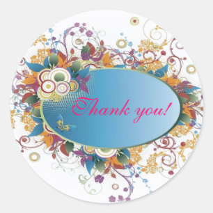 Deco floral Round Sticker