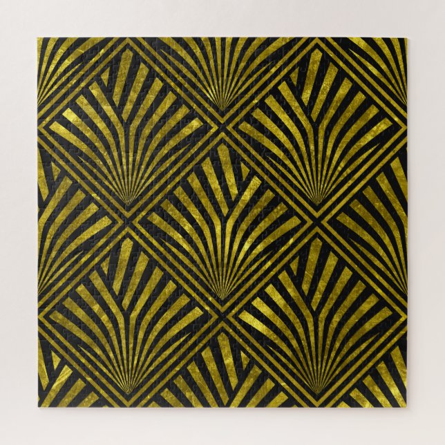 Deco Glam: Gold & Black Pattern Jigsaw Puzzle (Vertical)