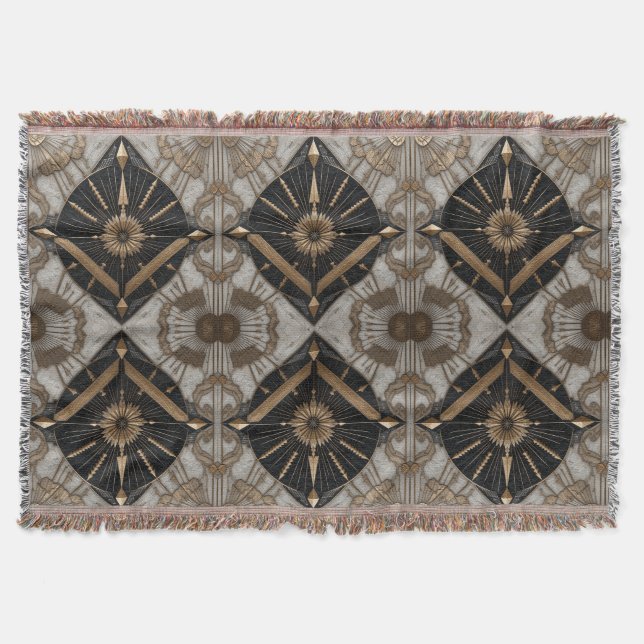 Deco Golden Circles Throw Blanket (Front)
