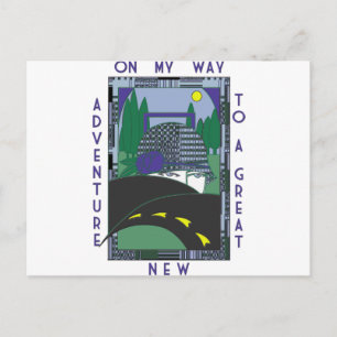 Deco Great New Adventure Postcard