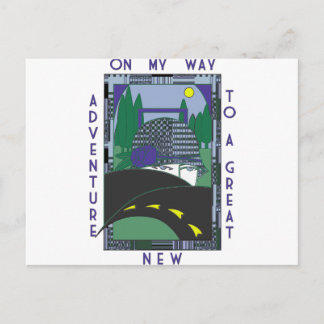 Deco Great New Adventure Postcard