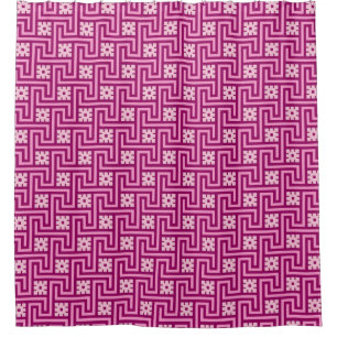 Deco Greek Key, Pink and Burgundy