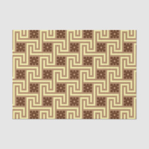 Deco Greek Key, Tan, Brown and Yellow Tissue Paper