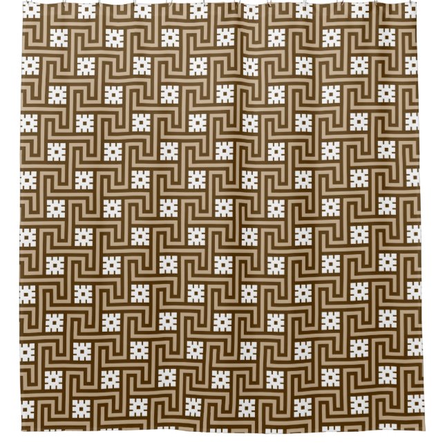 Deco Greek Key, Taupe Tan and Brown (Front)