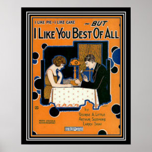 Deco  "I Like You Best of All" Sheet Music Print