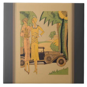 Deco Ladies And Car Tile