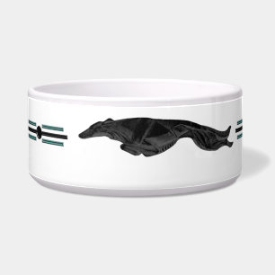 Deco Leaping Borzoi Ceramic Pet Bowl