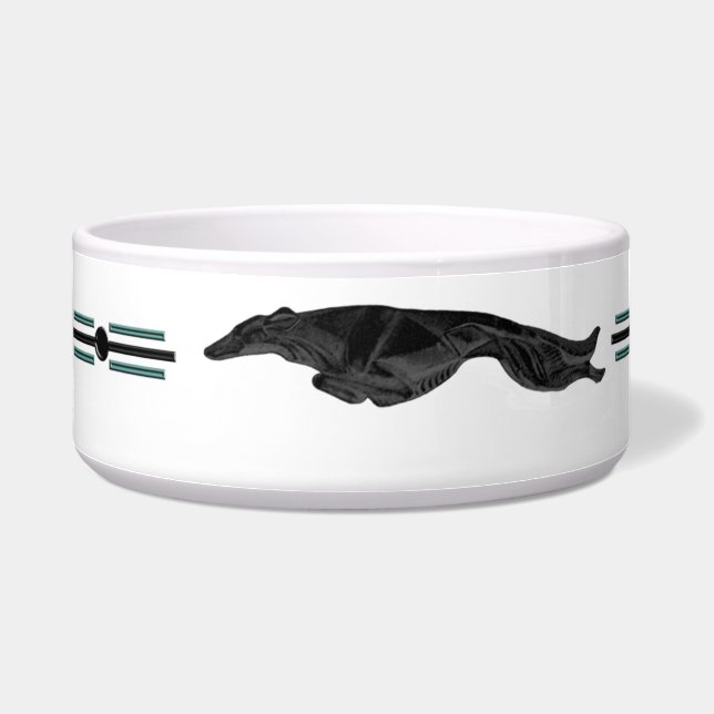 Deco Leaping Borzoi Ceramic Pet Bowl (Left)