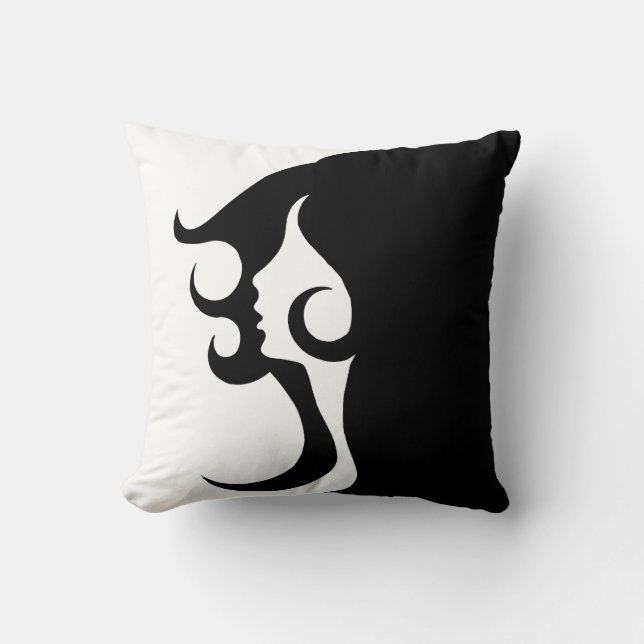 Deco Mod Woman Throw Pillow (Front)