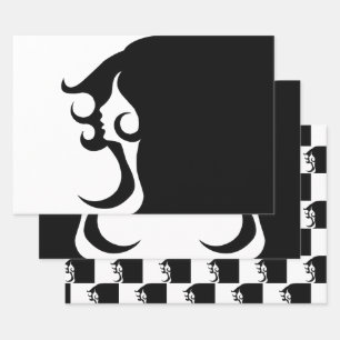 Deco Mod Woman Wrapping Paper Sheet