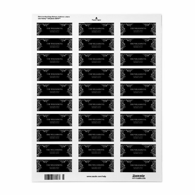 Déco moderne | Élégant Mariage noir et blanc (Feuille entière)