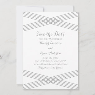 Déco moderne gris Enregistrer la date Invitation