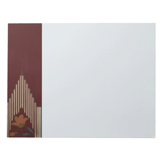 Deco Pattern With Flower And Spire Notepad (Front)