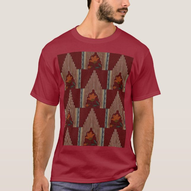 Deco Pattern With Flower And Spire T-Shirt (Front)