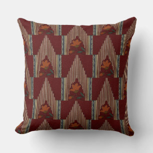 Deco Pattern With Flower And Spire Throw Pillow