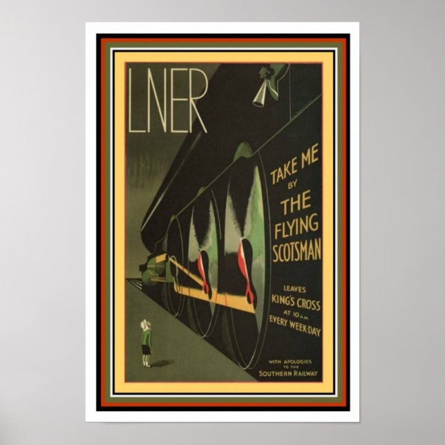 Déco Poster de train écossais volant 13 x 19 (Devant)