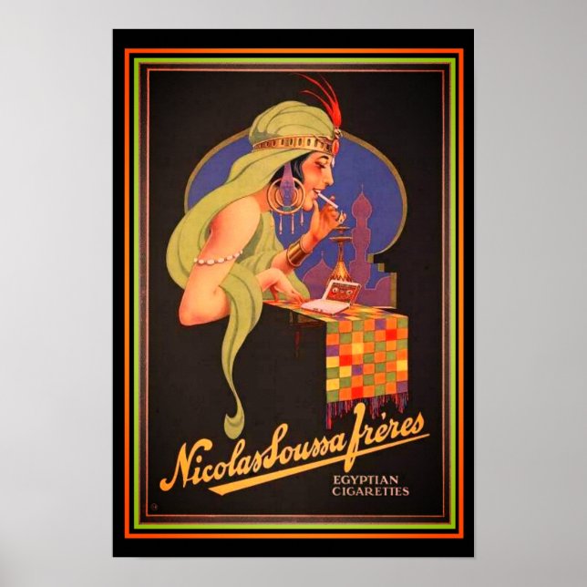Déco Poster publicitaire égyptienne de cigarettes  (Devant)